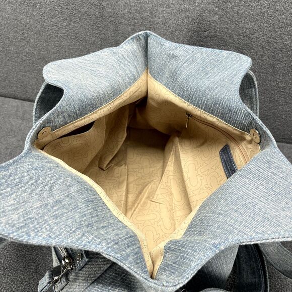 TRUE RELIGION Denim Pocket Horseshoe Logo Shoulder Crossbody Bag Light Blue - Picture 12 of 14